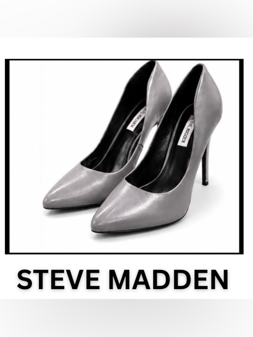 Steve Madden Silver-Gray Pointed Toe Stiletto Pumps